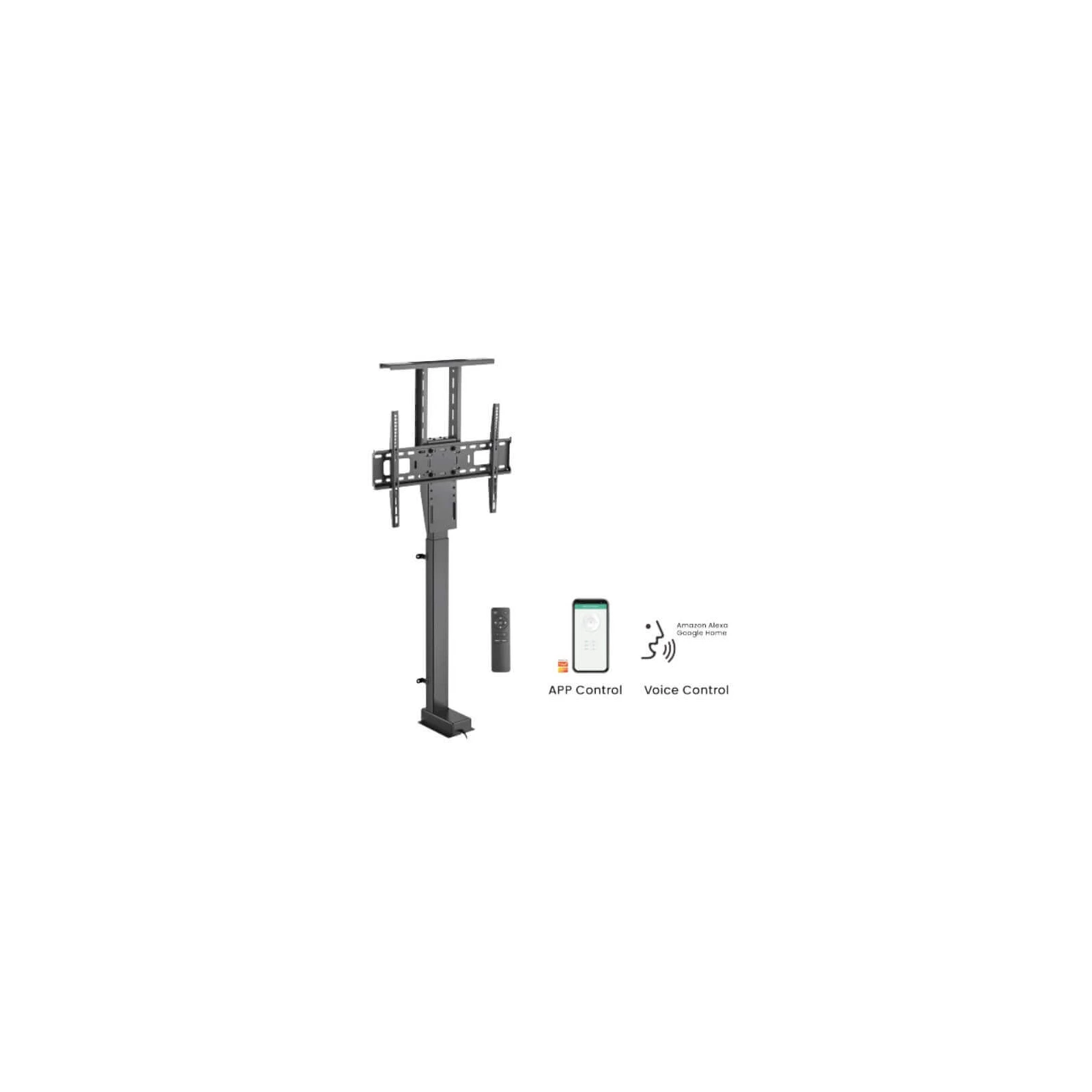 Stand TV motorizat pentru ecrane mari Blackmount BM-LIFT67TUYA,voice & app control, 37"-80", max.60kg, negru