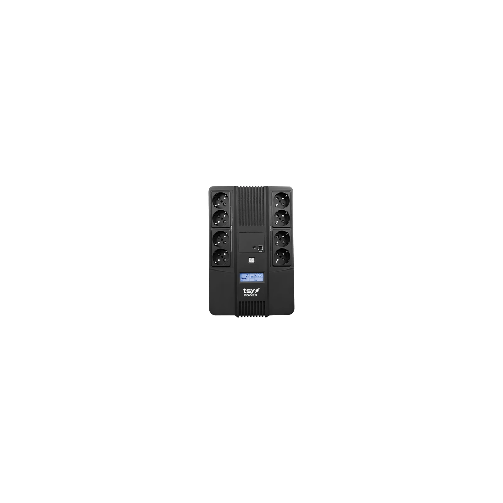 UPS TSY Power, 1000VA/600W, LCD, AVR-repornire automata, Management, 8 x Schuko, 2 x RJ45, 1 X USB type B TSY-D-1K0-LCD