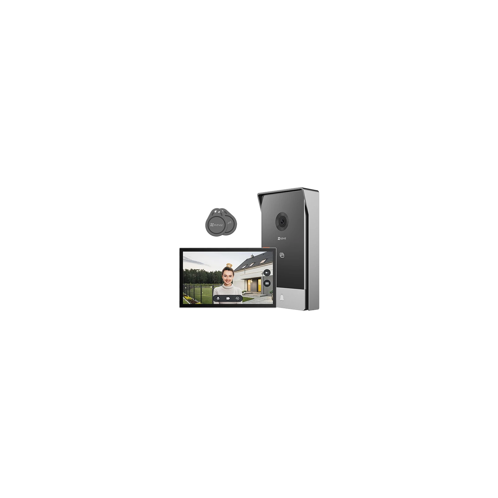 Kit video-interfon, monitor tactil 7 inch, 2 fire, camera 2MP, IR 5m, SDcard, Wi-Fi6 - EZVIZ CS-HP5-2MP
