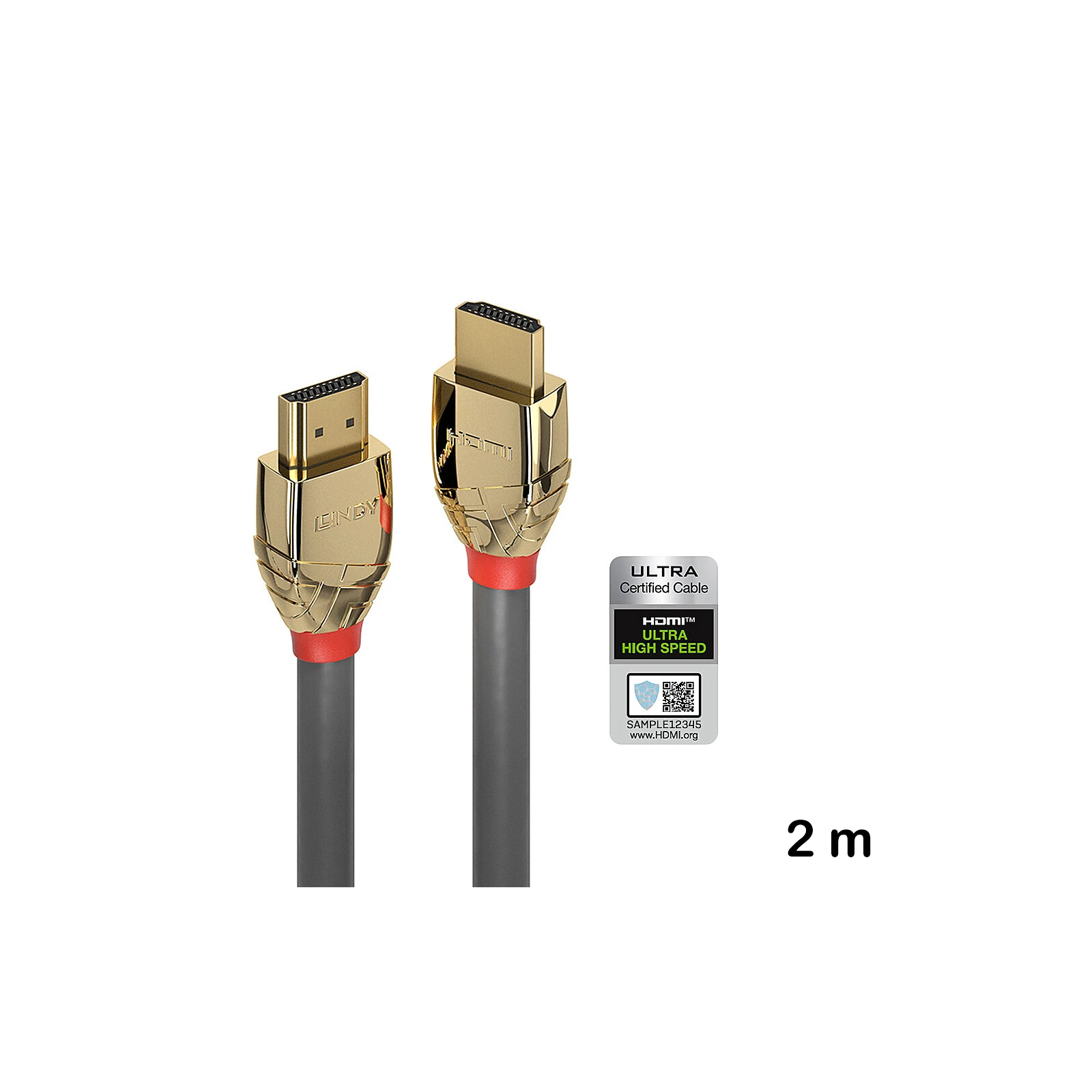 Cablu HDMI Ultra High Speed, 2 m, Lindy, Gold Line 37602