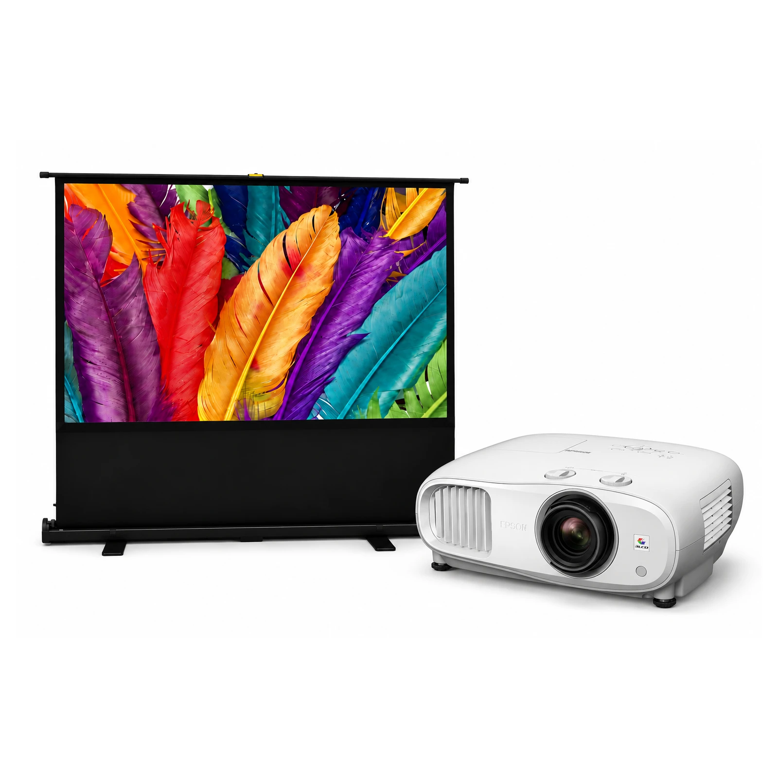 Pachet de proiecție Epson EH-TW7000 + Ecran Portabil Pull-Up Blackmount 110"'(244x137) - TG26