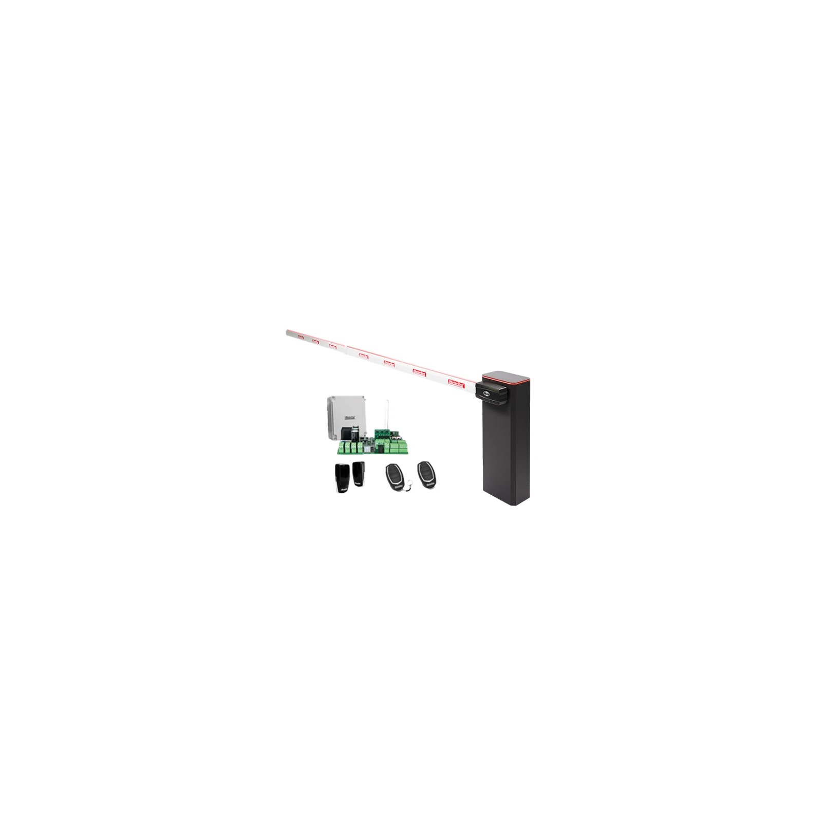 KIT complet bariera acces AUTO / 6 m, montaj universal ST/DR, lampa+brat cu semnalizre - MOTORLINE TURBO-6+SIG75HT-6-KIT