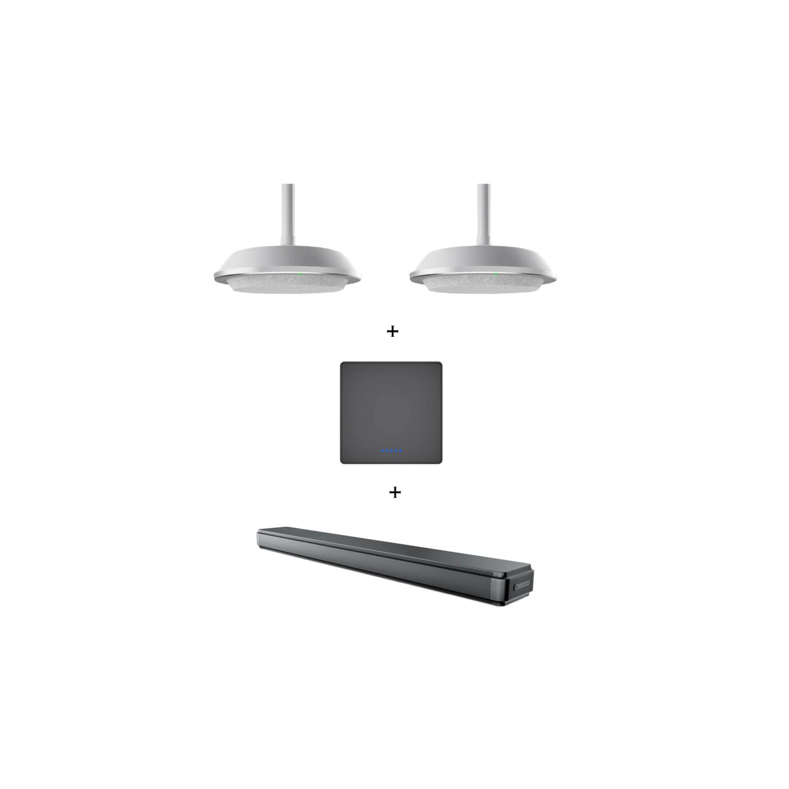 Pachet audio cu 2 speakerphone-uri pentru videoconferinte cu prindere in tavan