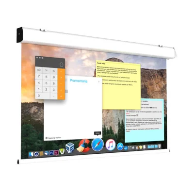 Ecran proiectie electric, perete/tavan, 200 x 150 cm, COMPACT, fara bordura, proiectie FRONT/REAR, Format 4:3