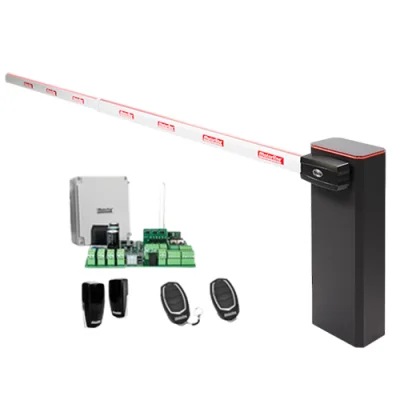 KIT complet bariera acces AUTO / 4 m, montaj universal ST/DR, lampa+brat cu semnalizare - MOTORLINE TURBO-4+SIG75HT-4-KIT