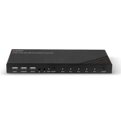 Switch KVM cu 4 porturi HDMI 4K60, USB 2.0 și audio, Lindy 32810
