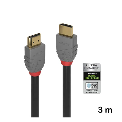Cablu HDMI Ultra High Speed, 3 m, Lindy, Anthra Line 36954