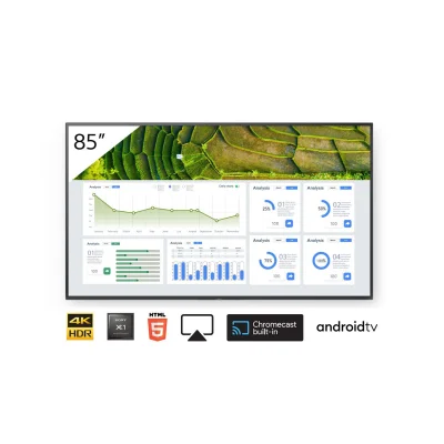 Display profesional 85" Sony Bravia, FW-85BZ30L, 440cd, 24/7, Landscape/Portrait, Apple AirPlay/Chromecast încorporat