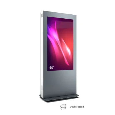 Totem de interior cu doua fete B04, B04V50N-SAB, pentru display 50'', fara sticla securizata frontala