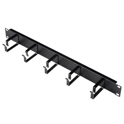 ORGANIZATOR CABLURI 19", 1U, 5 INELE, NEGRU