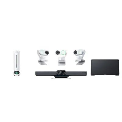 Pachet Videoconferință Insta360 Connect + Connect Touch + 3 x Link 2 + Wave – alb– soluție enterprise AI pentru săli mar