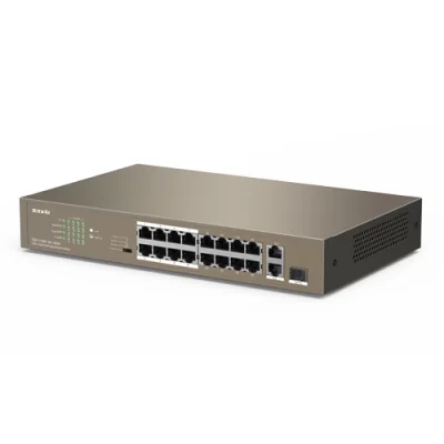 Switch 24 porturi PoE 10/100 Mbps, 2 porturi RJ45 Gigabit, 1 port SFP Gigabit - TENDA TND-TEF1126P-24-250W-V30