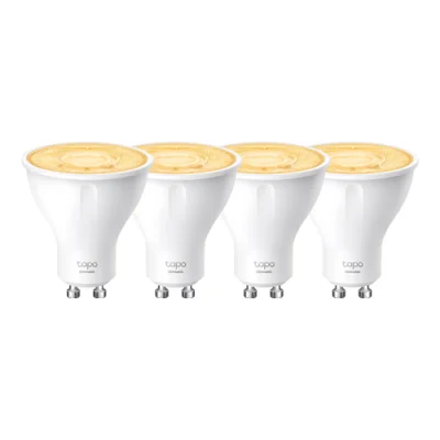 Set 4 becuri smart Wi-Fi, lumina calda 2700K ajustabila, 350 lm, GU10 - TP-Link Tapo TapoL610(4-pack)