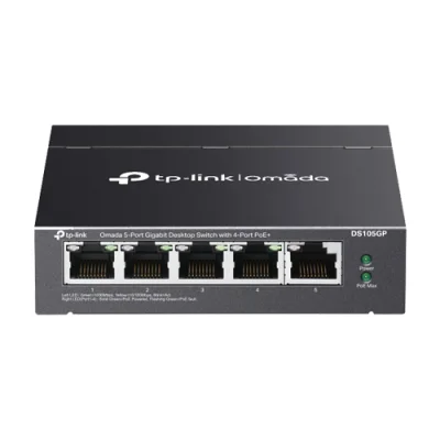 Switch 4 x RJ45 1G PoE, 1 x RJ45 1G, Buget PoE 65W, Unmanaged - TP-Link Omada DS105GP