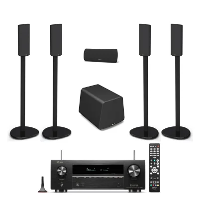 Sistem Home cinema cu Receiver Denon X1700 si Pachet boxe 5.1 GOLDENEAR Supercinema 3 cu standuri de podea SuperStand 3