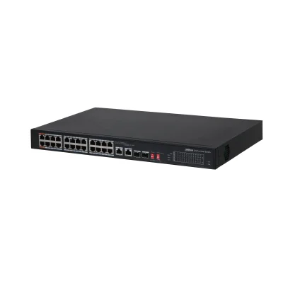 Switch 24 porturi PoE și 2 porturi uplink, fără management PFS3226-24ET-240