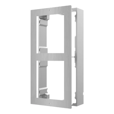 Rama montaj aparent din otel inoxidabil, 2 module, pentru Interfon modular - HIKVISION DS-KD-ACW2-S