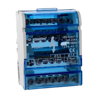 Bloc de distributie electrica, 4x7 poli, 125A - Plastim PDB407
