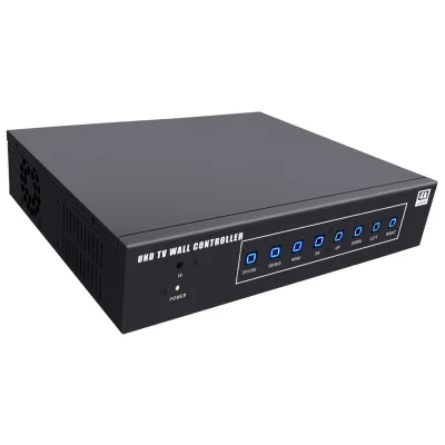 3x3 Video-Wall Controller cu 3 Intrari 4K: 1xHDMI 1.4+1xHDMI 2.0+1xDP 1.2 + 9 Iesiri Full HD, Multi-Viewer, Telecomanda