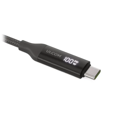 "Braided power and data cable with a dou