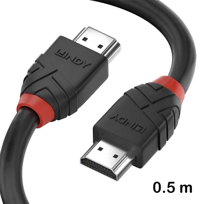 Cablu HDMI Lindy 0.5m 8K60Hz, Black Line, 36770
