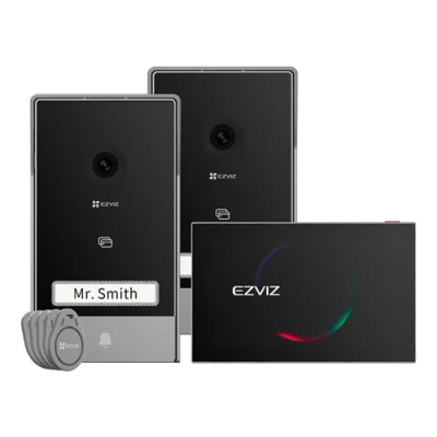 Kit video-interfon, monitor tactil 7', 2 posturi exterioare, camera 2K, audio, IR 6m, Wi-Fi6 - EZVIZ CS-HP7(3MP,2-Entry Kit)