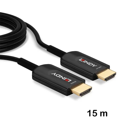 Cablu HDMI Ultra High Speed hibrid 8K60 cu fibră optică, 15 m, Lindy 38381