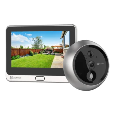 Vizor electronic smart, Wi-Fi, FullHD, monitor 4.3 inch, sonerie, acumulator 4600mAh, PIR - EZVIZ CS-DP2C-Silver