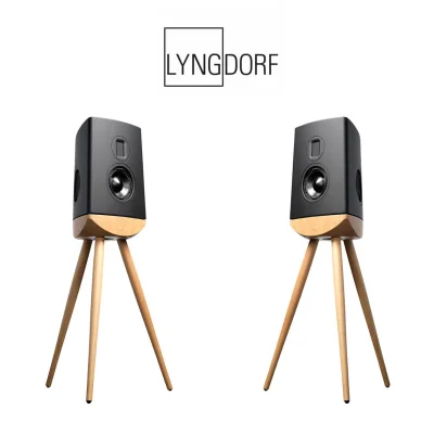 Boxe High-End Lyngdorf CUE-100 Black, Steinway AMT Tweeter, PURIFI Technology, Oak base (pereche)