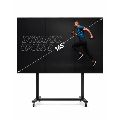 Solutie VideoWall cu baza mobila Vogel's 3x3, 9 x Display-uri SMART Signage LG 55VL5PJ - Bezel 3.5mm edge to edge
