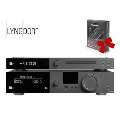 Pachet cu amplificator  Lyngdorf TDAI-3400 2x200W si CD Player CD-2 + cablu AQ Coax Carbon GRATIS