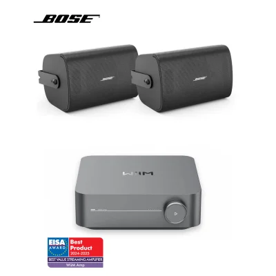 Pachet sonorizare Terasa cu WiiM AMP si 1 pereche BOSE FS4SE Negru, WiFi Streaming, Internet Radio, Bluetooth - TG26