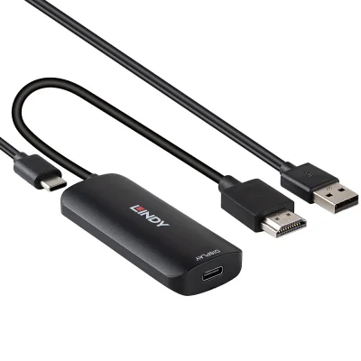 Converter HDMI la USB tip C cu alimentare USB, Lindy 43423