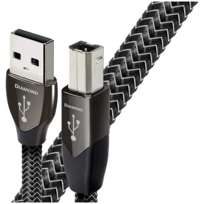 Cablu USB A-B AudioQuest Diamond 1.5m, DBS Black, Solid 100% Silver