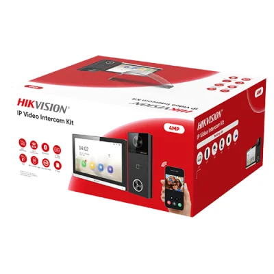 Kit videointerfon IP, 4MP, IR 3m, Wi-Fi 6, 2.4Ghz, PoE, IP65 - HIKVISION DS-KIS610-P