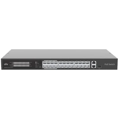 Switch 24 porturi PoE, uplink 2 porturi combo, 1 port RJ45 Gigabit + 1 port SFP - UNV NSW2020-24T1GT1GC-POE-IN
