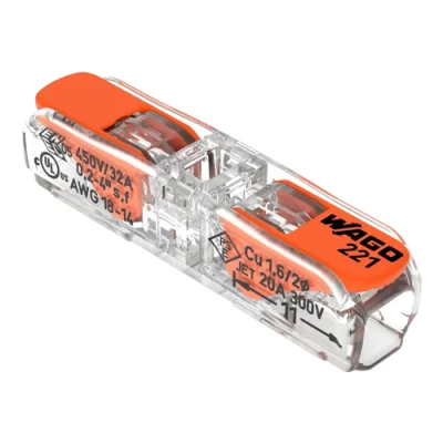 Conector derivatie in linie, 2 fire, max. 4 mm² (60 buc.) - WAGO 221-2411
