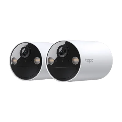Kit 2 x Camera IP Smart Wi-Fi, 3MP, Baterie reincarcabila, Audio bidirectional, Alarma - TP-Link Tapo TapoC410(2-pack)