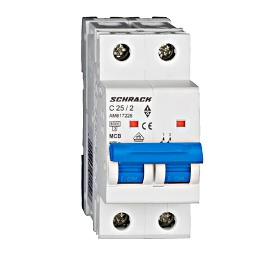 Întrerupător automat modular monofazic (MCB) AMPARO 6kA, C 25A, 2-poli AM617225