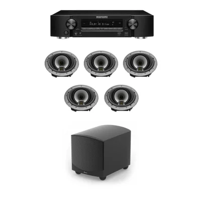 Sistem complet 5.1 de tavan cu GOLDENEAR HTR7000, subwoofer ForceField 30 si Receiver Marantz NR1510