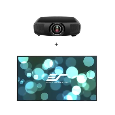 Pachet proiectie Home Cinema cu Videoproiector Laser Epson LS12000B si Ecran rama fixa EliteScreens AR135WH2