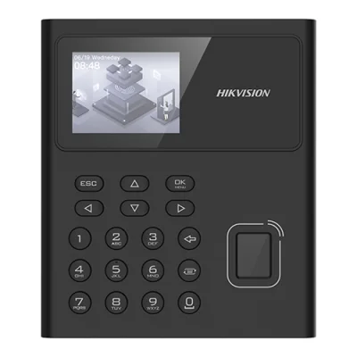 Terminal standalone IP de pontaj, LCD 2.4inch, cititor Amprenta, Card Mifare, Wi-Fi - HIKVISION DS-K1T8005MFWX-B-S