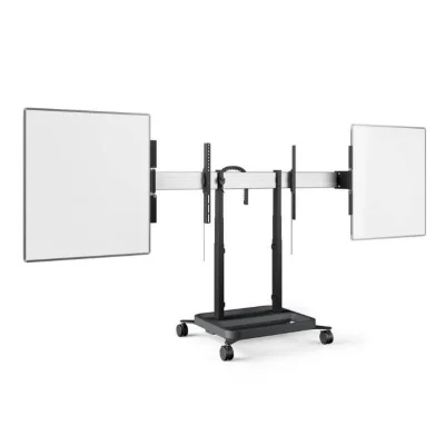 Solutie Classroom cu Whiteboarduri laterale pentru displayuri de 75'' si Stand TV motorizat mobil Vogel's RISE 5205