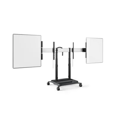 Solutie Classroom cu Whiteboarduri laterale pentru display 65" si Stand motorizat mobil Vogel's RISE5205