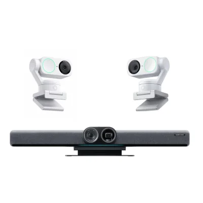 Pachet videoconferință Insta360 Connect + 2x Link 2 alb – 4K AI, pentru săli medii și mari de conferință