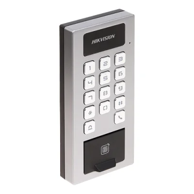 Terminal control acces si interfon cu tastatura, cititor card, amprenta, BT, Wi-Fi - HIKVISION DS-K1T502DBFWX