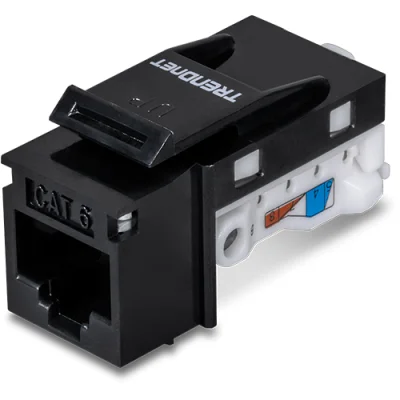 Keystone Jack Cat.6 tool-less, neagru - TRENDnet TC-K25C6BK