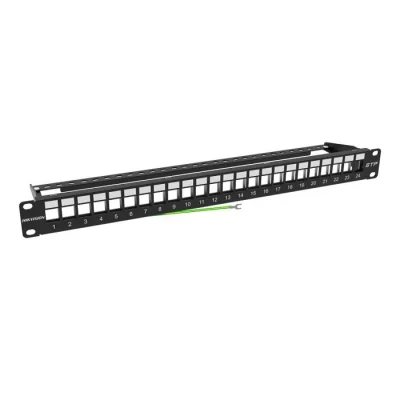 PATCH PANEL NEGRU 1U, 24 PORTURI, PT. ECRANATE