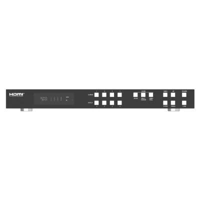 Matrix Switcher Seamless HDMI 2.0 4x4 cu functie Video-Wall si Multi-Viewer, Audio Extract, RS232 si TCP/IP, telecomanda